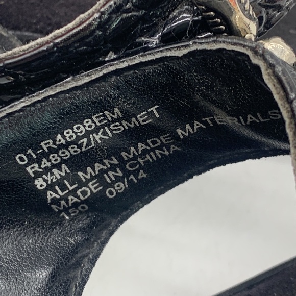 Rialto Black Silver Leather Kismet Thong Flip Flop Sandals Size 8.5 FFT5218E - Picture 6 of 10